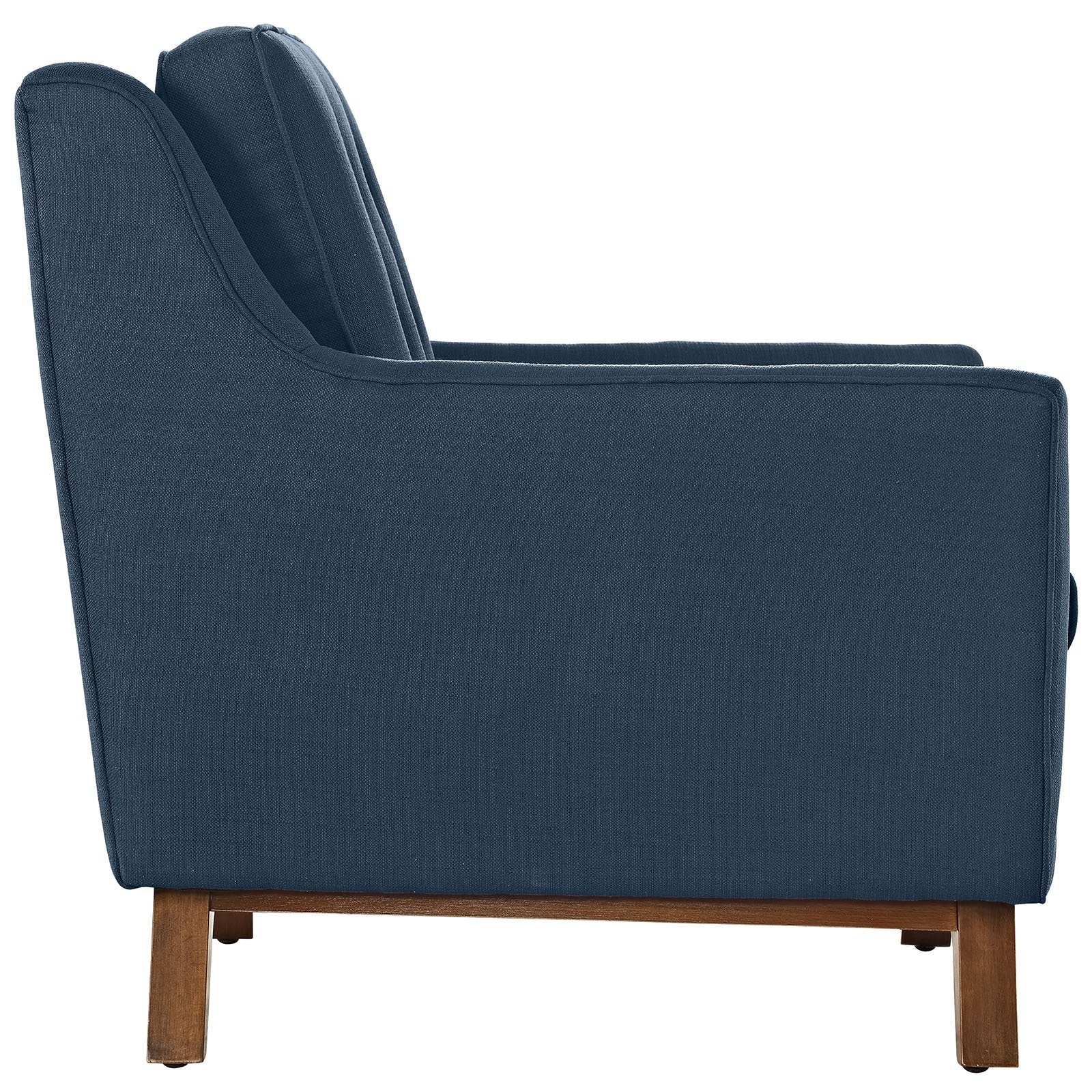 Modway Beguile Mid-Century Modern Loveseat With Upholstered Fabric In Azure